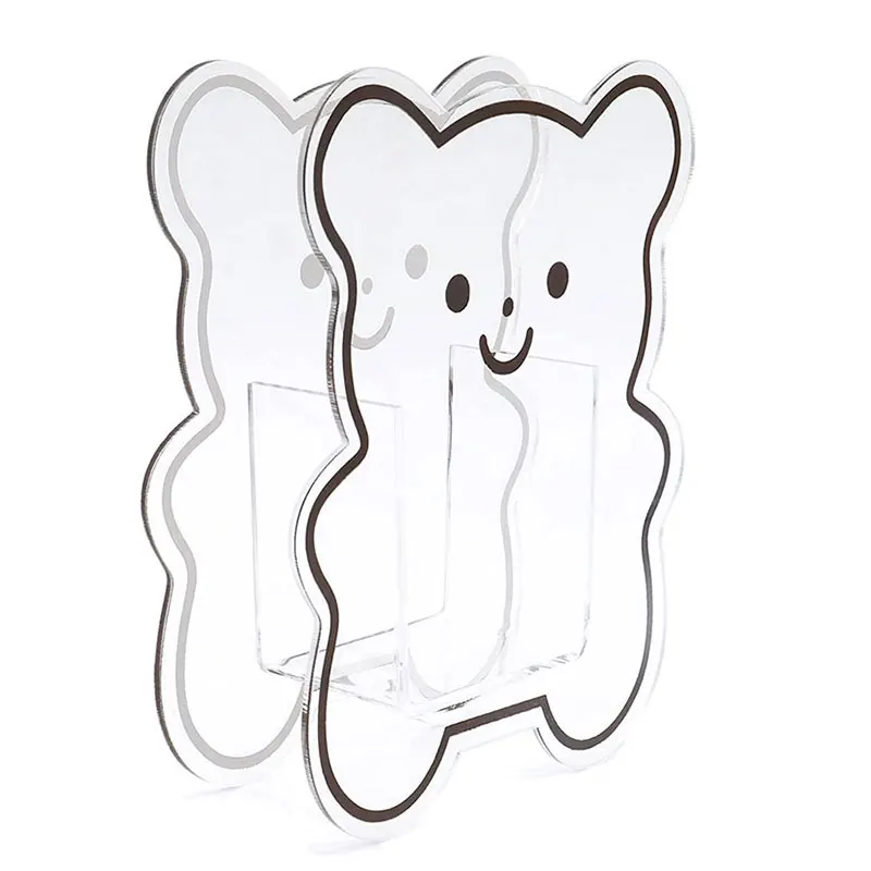 Customized Plastic Kawaii Desktop Organizer Bear Acrylic Pen Pencil Holder