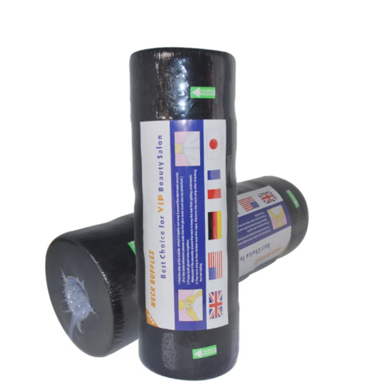 Soft White Waterproof Hair Salon Cutting Ruffles Disposable Elastic Hygienic Collar Strips Neck Paper Roll for Barber