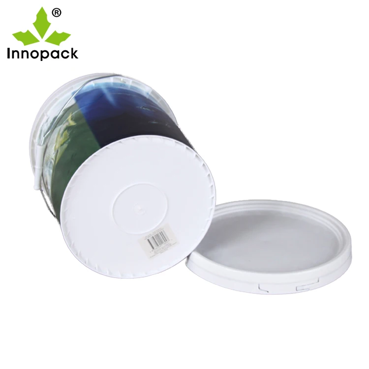 10L 12L 15L In Mould Labeling Printed Utilty Bucket with Snap-on Lid