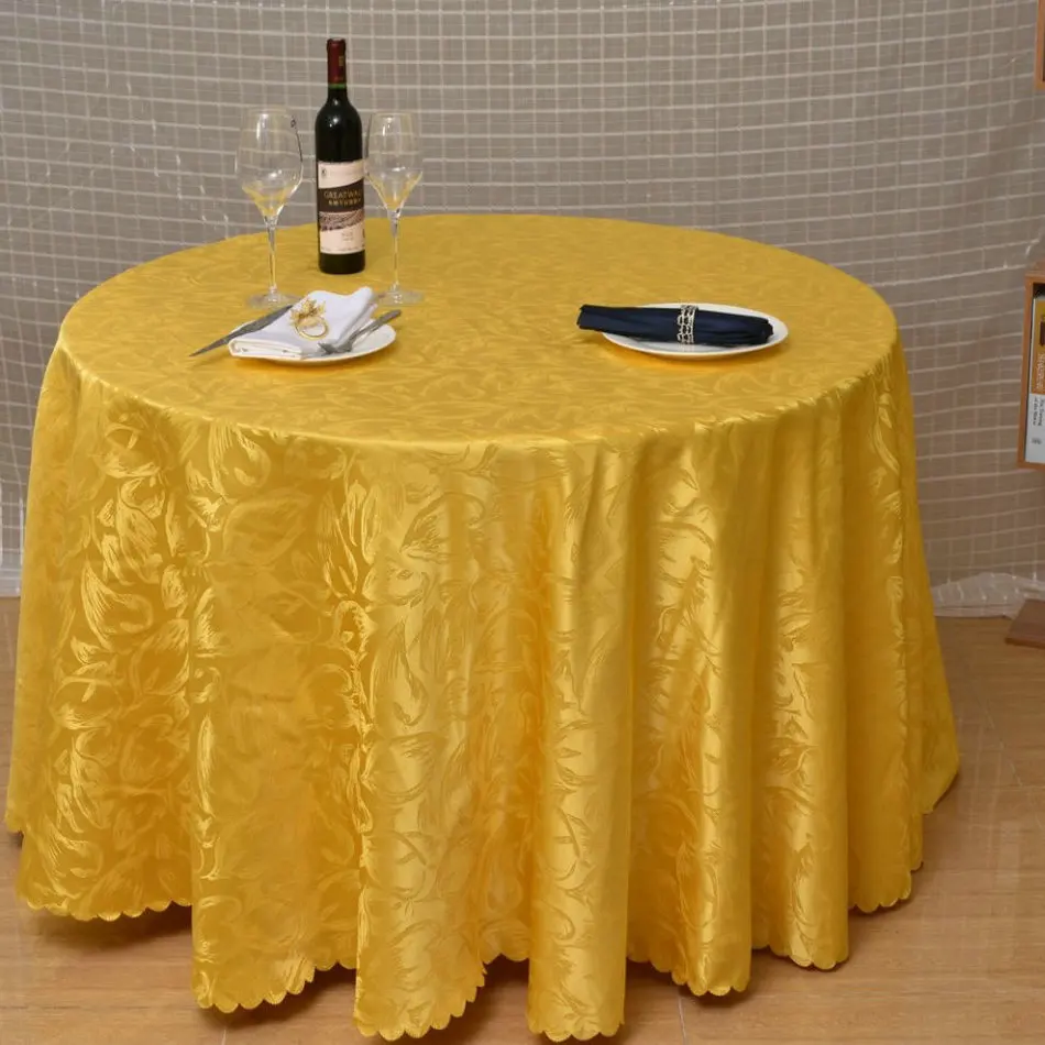 Hotel round waterproof polyester table cover cloth dining  table mat disposable tablecloth oil-proof