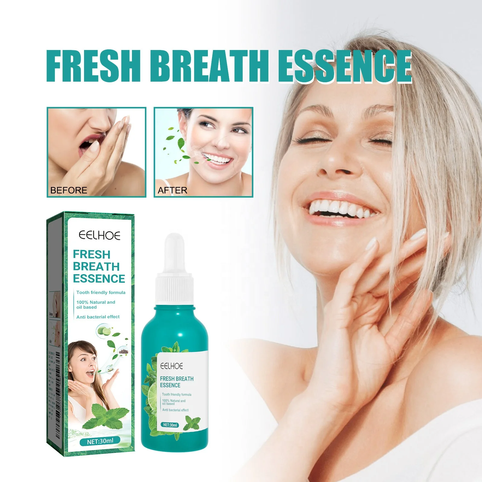 New Arrival Fresh Breath Essence Leaves Mint Scent Fresh and Cleans Bad Breath Breath Essence