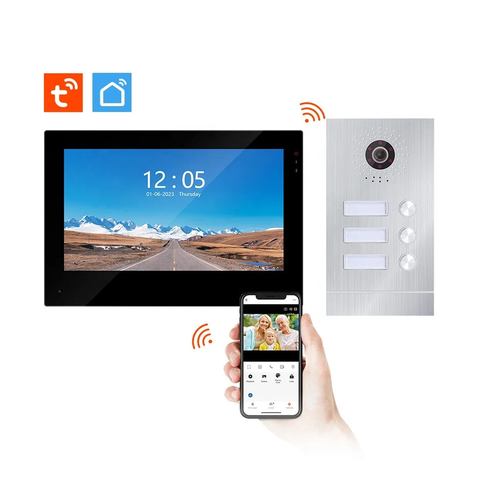 7 Inch Touch Screen Tuya 1080P Smart WiFi Video Intercom with CCTV Security Camera Video Door Phone for Villa
