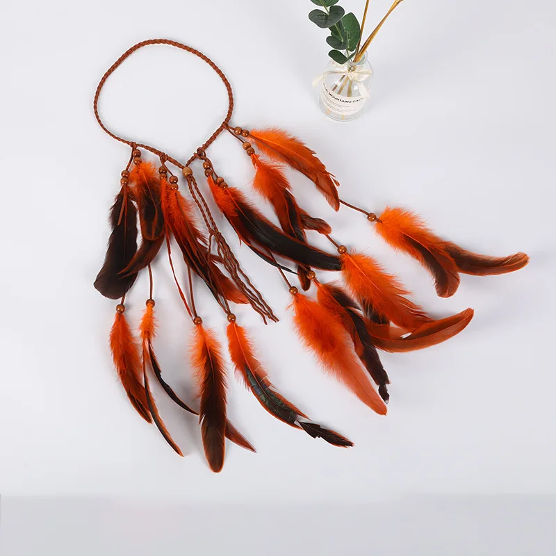 Hair Accessories Festival Women Hippie Adjustable Headdress Boho Peacock Feather Hairband Headband