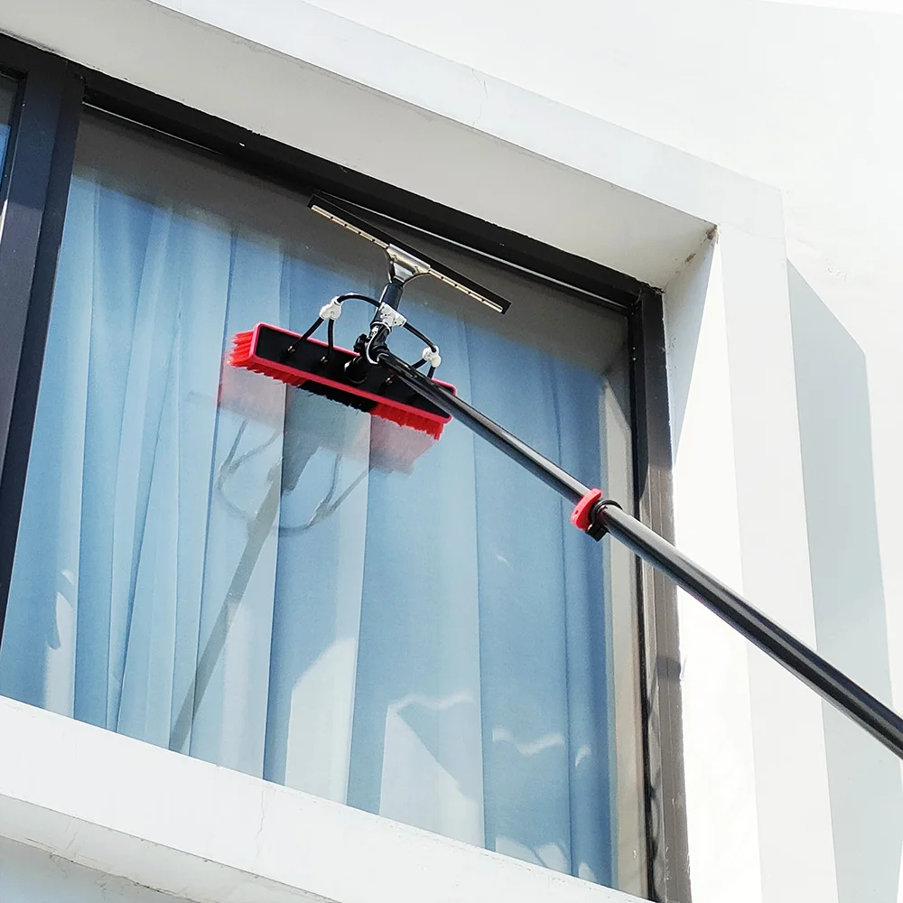 household cleaning brush multi-functional window rail cleaning brush with scraper tip solar panel  brush