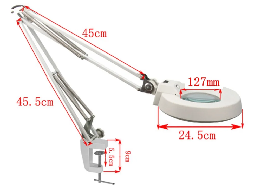 FT-86A Magnifying Lamp With LED Light Source,Clip Type Magnifier Fluorescent Lamp