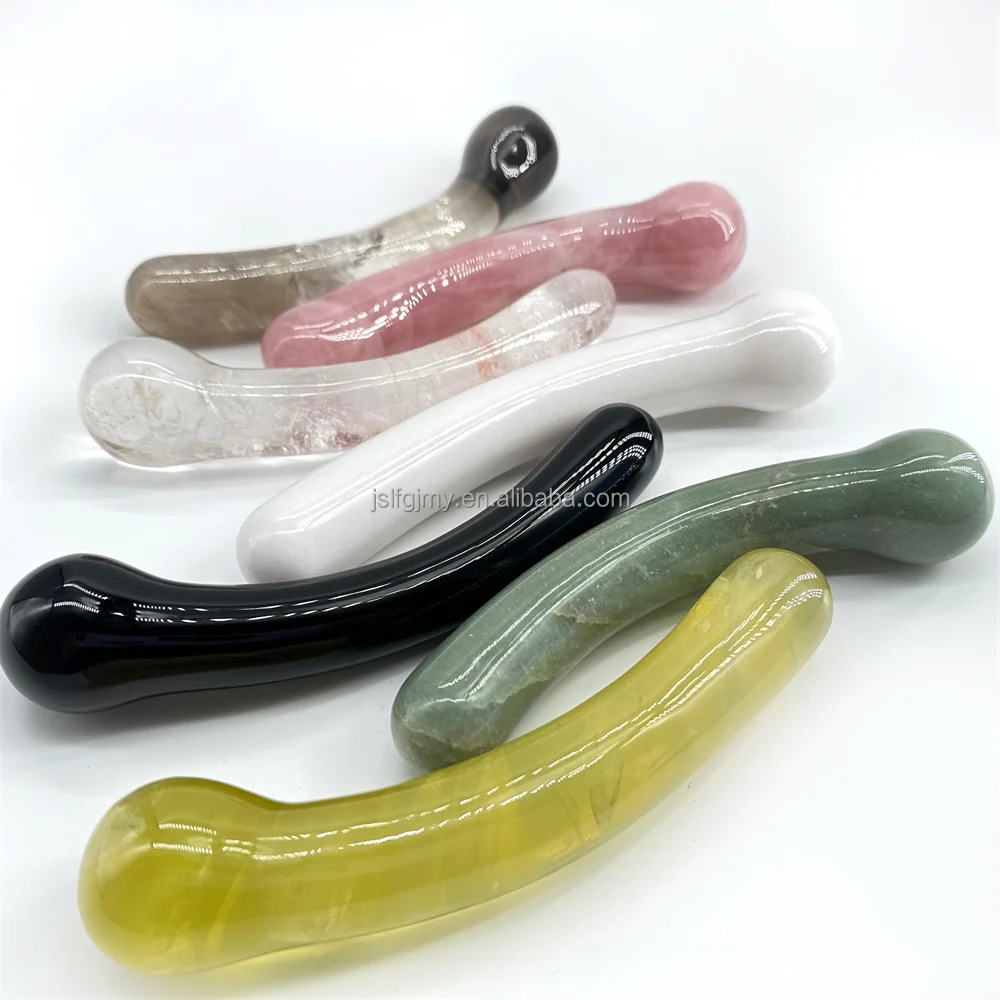 Natural Healing Stone Massage Penis Gemstone Rose Quartz Dildo Crystal Yoni Wands For Women