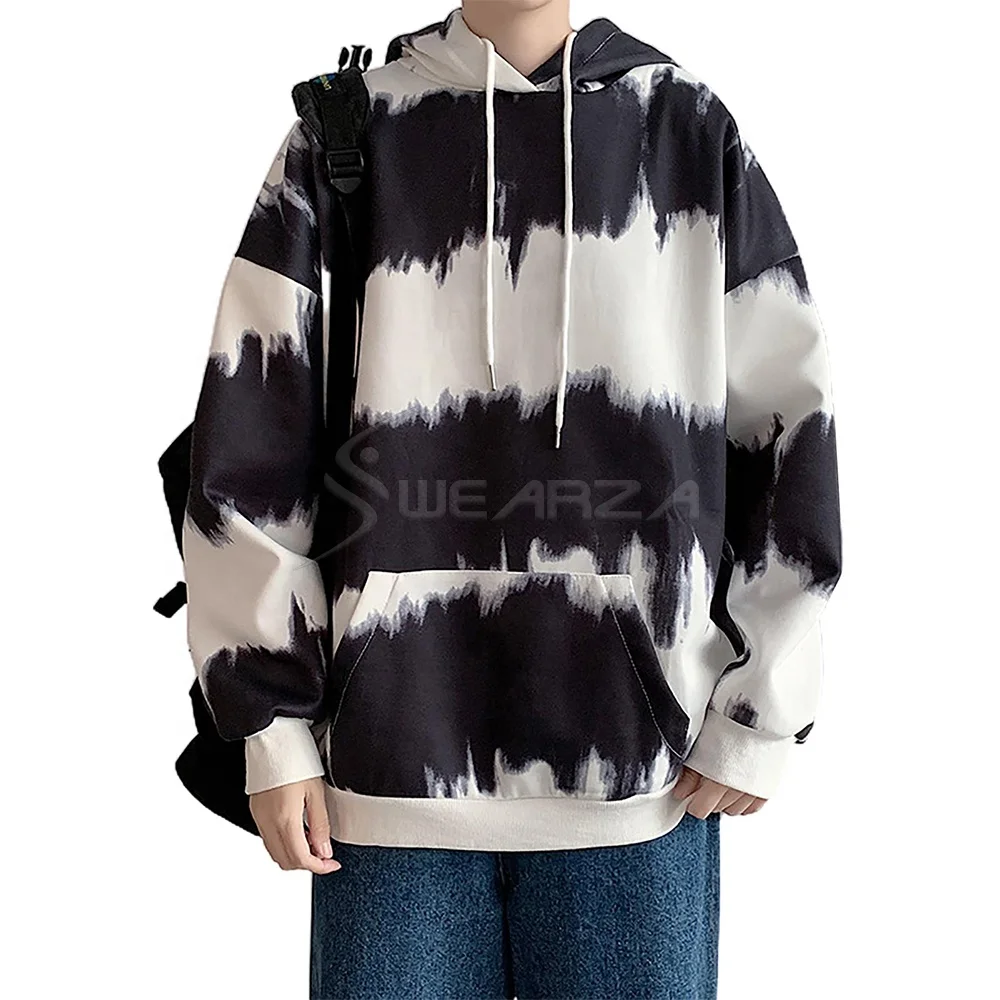 2024 NEW ARRIVAL Men Wholesale Tie Dye French Terry Casual Hoodies Vintage Washed Terry Hoodie Acid wash Heavyweight Cotton