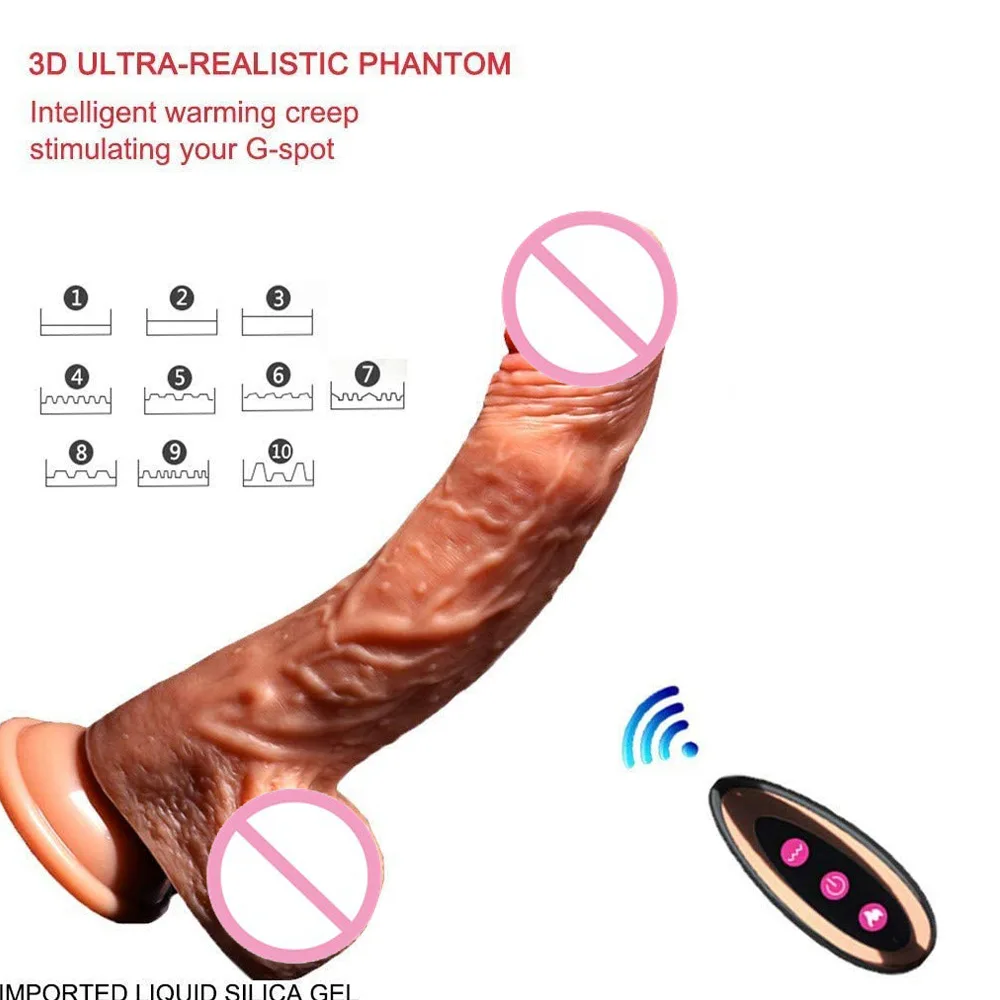 Realistic Big Dildo Vibrator Remote Control Penis Masturbators Heating Vibrating Rotation Sex Toys for Woman