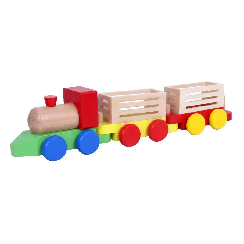 wooden farm train set toy