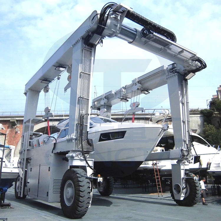60 Ton Widely Popular Nucleon Marine Boat Lift Crane 80ton Travel Lifting Yacht Crane for Sale