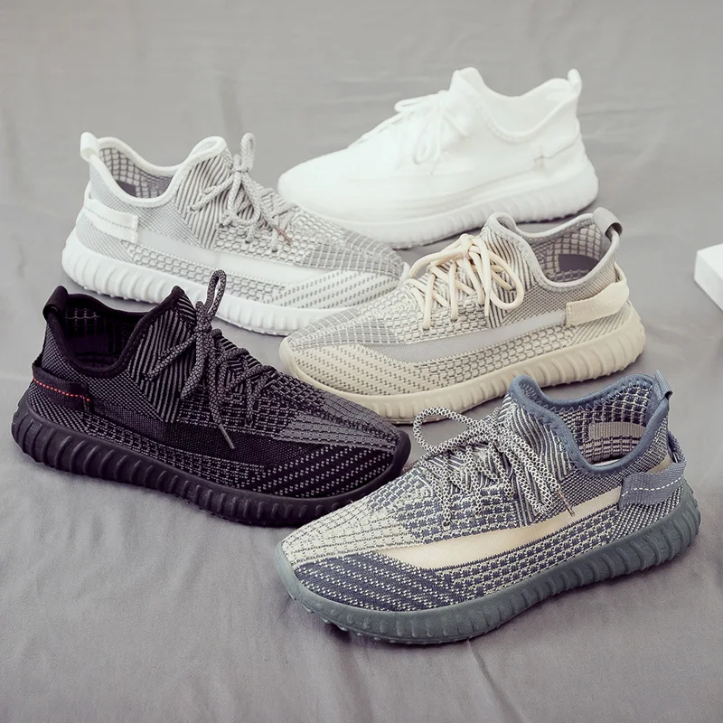 Hot Selling Brand Logo Lace Up Cheap many colorful Fly Knit Sports Walking Style Shoes Running Shoe