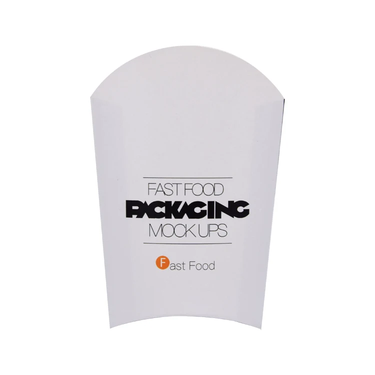 Custom White Craft Fries Print Cardboard Disposable Fold Takeaway French Fries Food Paper Packaging Box