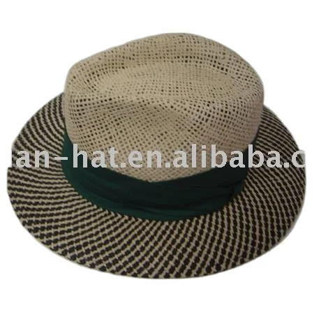 Factory Price High Quality Safari Gambler Golf Men Natural Sea Grass Straw Hat With Black Band