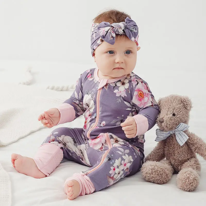 Manufacturer Custom High Quality Double Zipper Infant Bamboo Baby Romper Kids Bamboo Baby Clothes Bamboo Viscose Baby Pajamas