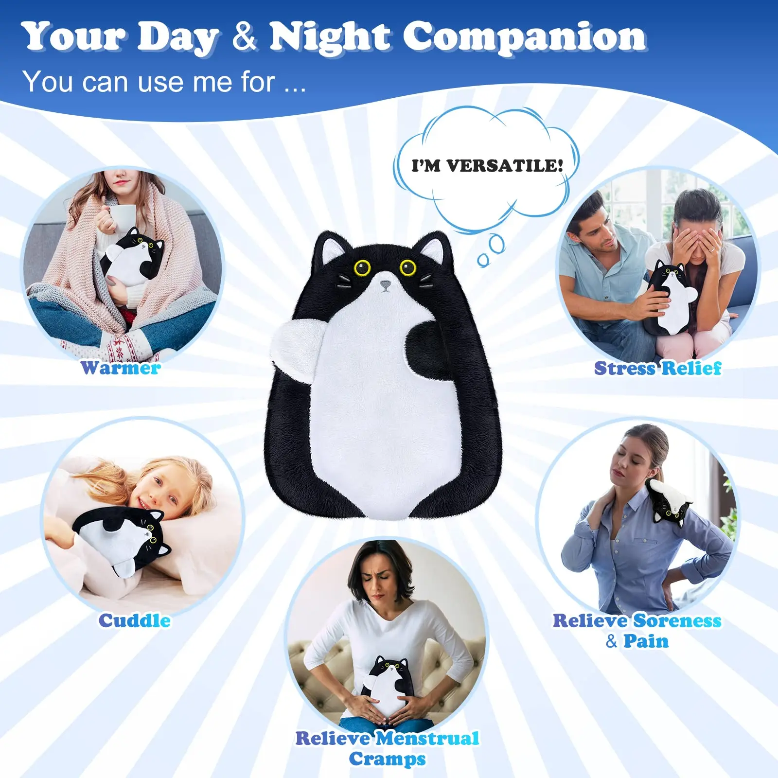 Microwavable Unscented Heating Pad Cute Soft Cozy Pillow Plush Heatable Warm Stuffed Animals Kawaii Hot & Cold Plushie Food Toy