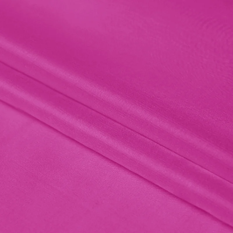 Fashionable Hot Pink Organza Fabric 100% Pure Silk Wholesale with 48 Colors in Stock by Xinhe Textiles