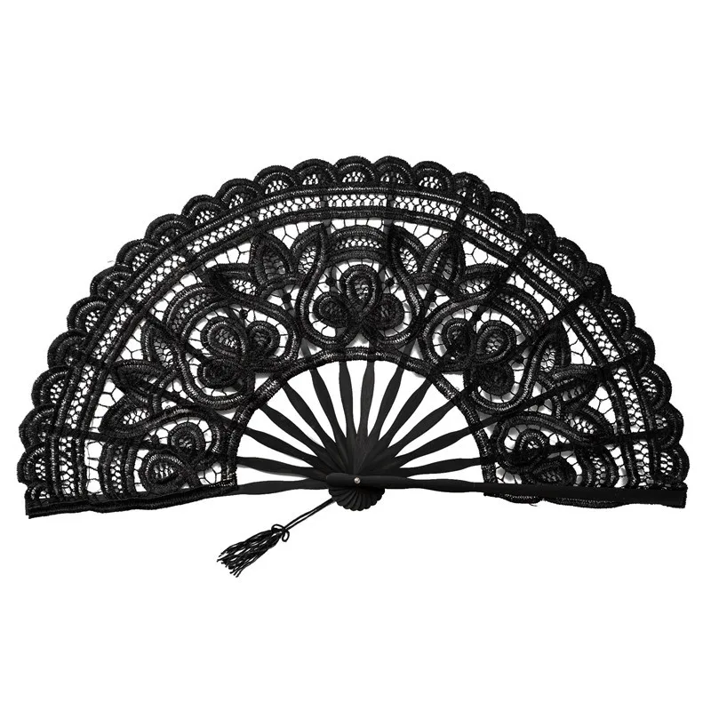 Large Size Custom Large Folk Art Hand Fan Personalized Music Theme for Dance Party Painted Bamboo Crafts