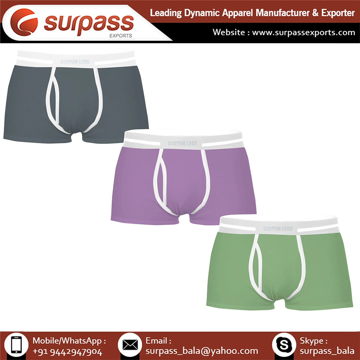 Underwear men brief 95% cotton 5% spandex underwear