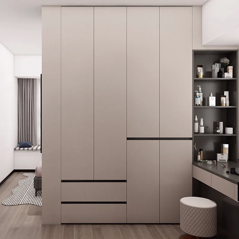 Large wardrobe 60cm depth segmented invisible handle home bedroom small apartment split cabinet