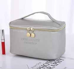 2022 Large Women Cosmetic Bag Organizer Beauty Case PU Leather Waterproof Zipper Make Up Bag Travel Makeup Bag