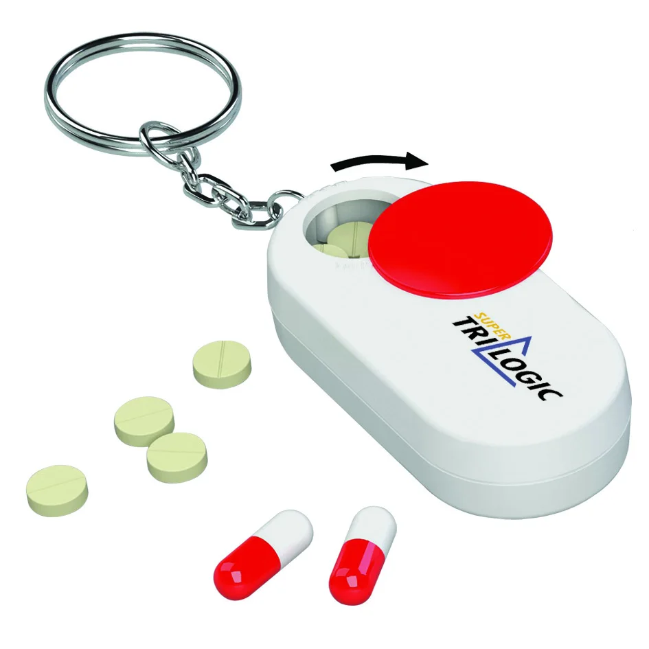 premium Plastic Pill Box one small cell with keyring YC590