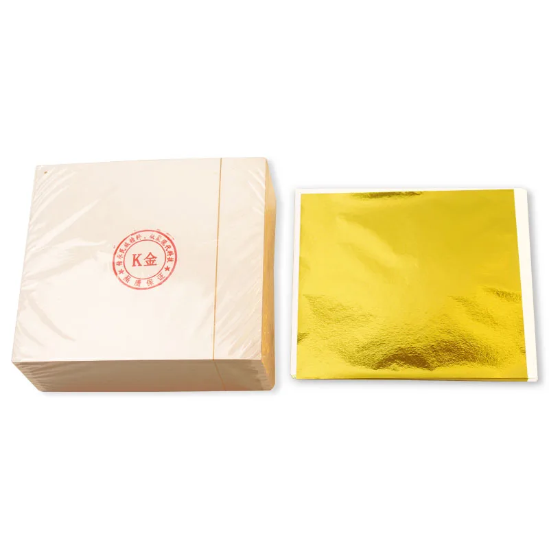 14*14cm Taiwan Imitation Gold Leaf Sheet Hand Catch Golden Foil Gold Foil Leaf For Craft Decoration Nails