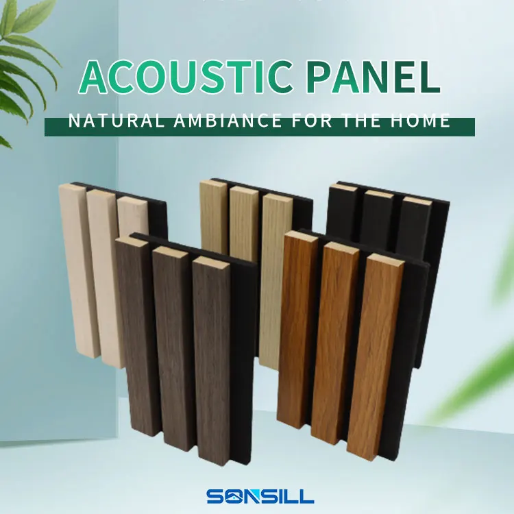 Veneer Slat Panels Sound absorbing acoustic panels polyester for studio and music room