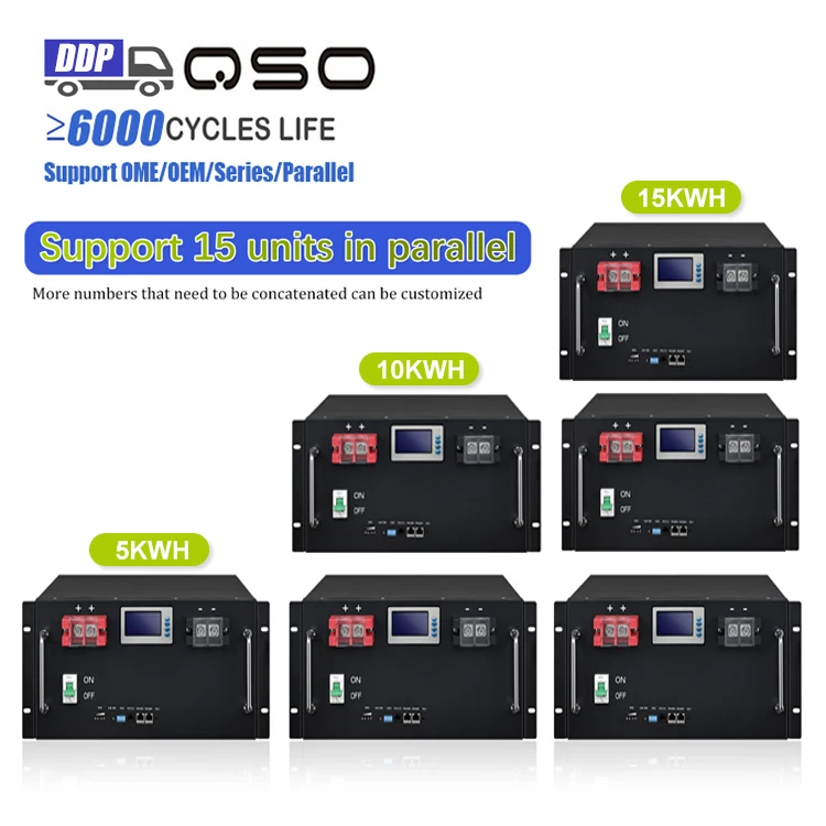 Qishou Max 15 параллельный Lifep04 51 В 2 100Ah литиевая батарея 48V 105Ah Lfp Lifepo4 для солнечной системы/Гольф-автомобиля