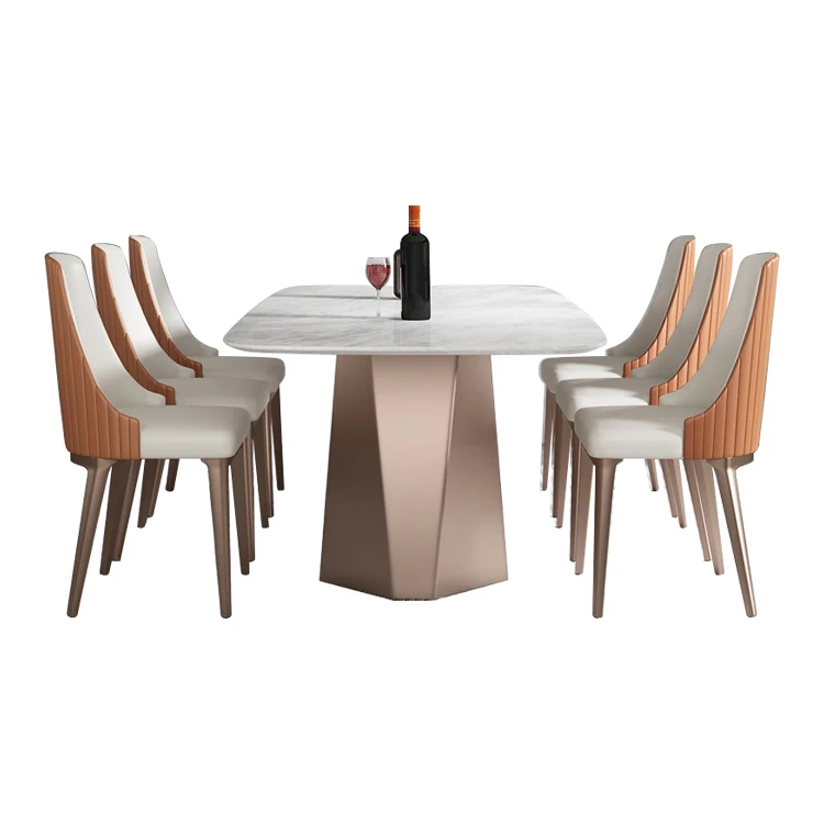 Cafe Restaurant Furniture Stainless Steel Dining Table and Chair
