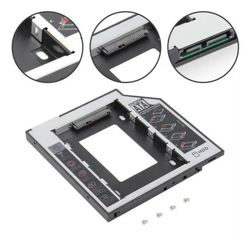  Алюминиевый 9 0/9 5/12 7 мм 2 5 дюйма 2-й жесткий диск Caddy SATA3.0 SSD кронштейн адаптер второй hdd caddy