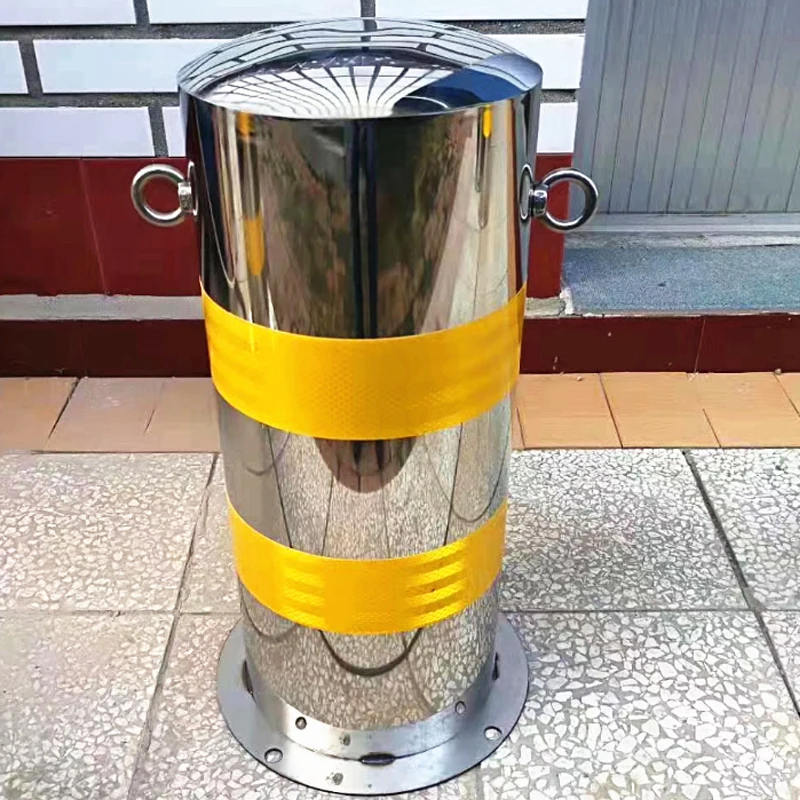Customized Size Road Traffic Safety Stainless Steel Silver Road Bollards