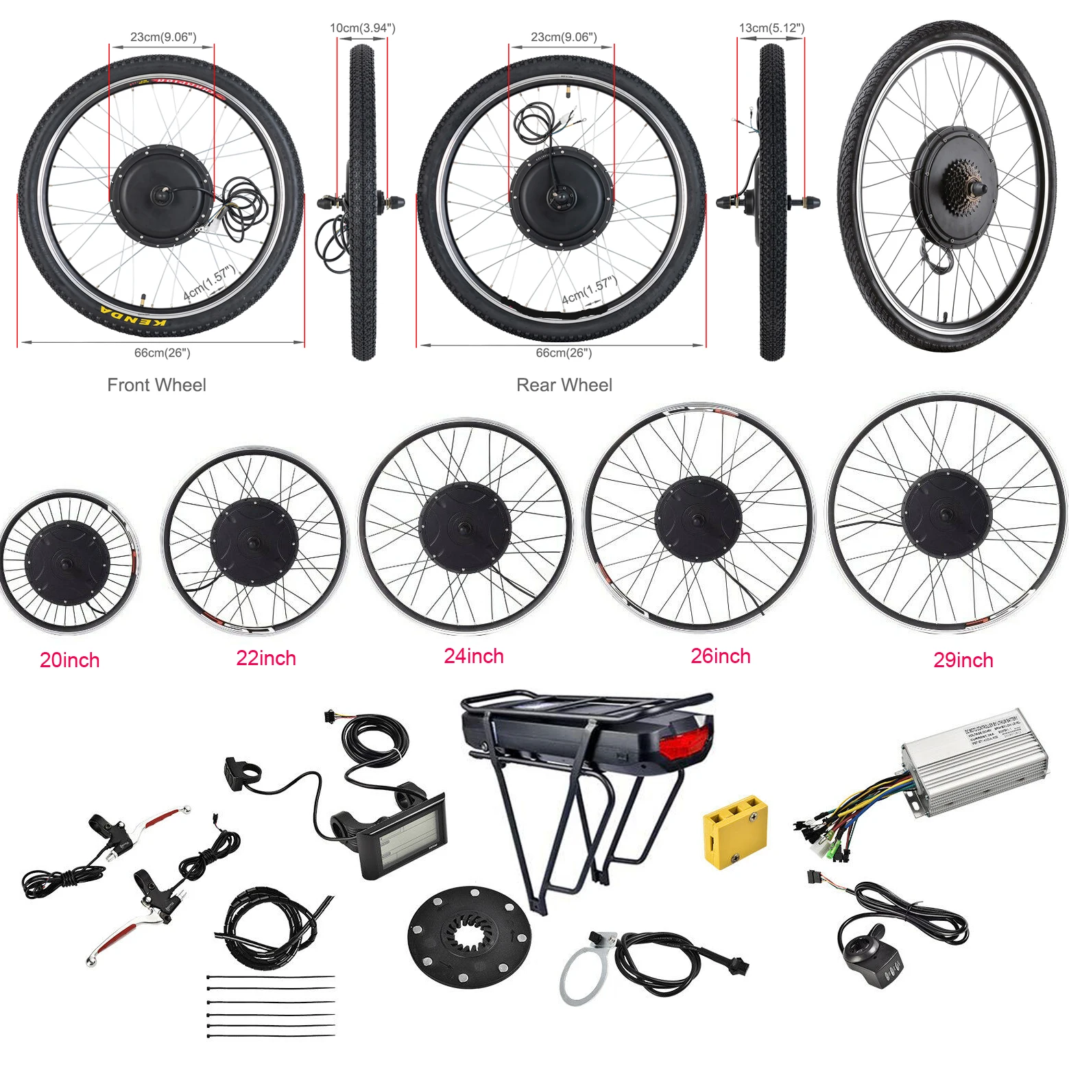 2024 Hot selling 250w-10000w  bicycle accessories Other Electric Bicycle Parts electric bike conversion kit
