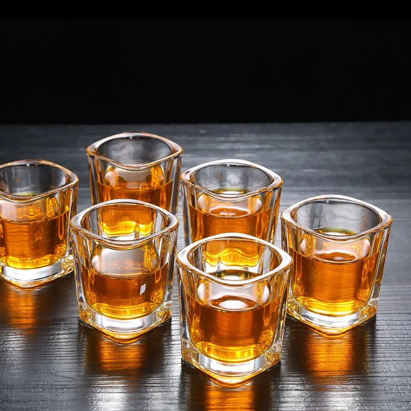 Customized Logo 2oz Shot Glasses Cup Set Printing Gold Foil With Handle Espresso Sublimation Shot Glass