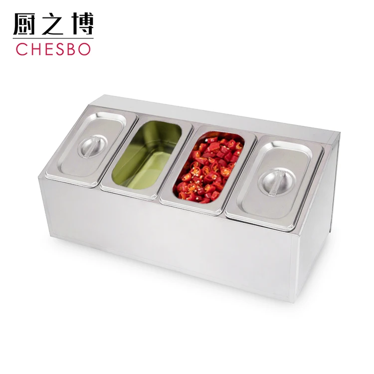 MSY 4 Grid GN Pan Holder Kitchen Appliance Stainless Steel Gastronorm Containers Vegetable Food Container