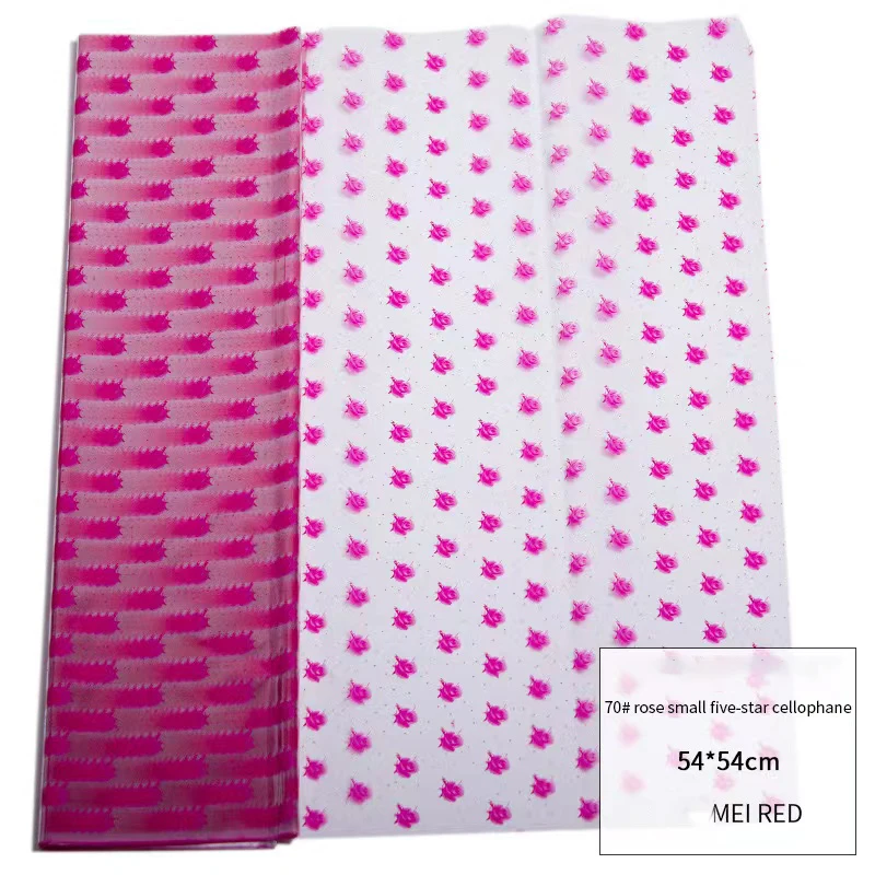 Custom Papel Celofan Sheets Floral Candy Printed Cellophane Paper For Wrapping