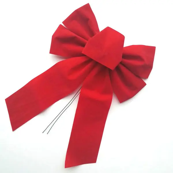 Christmas Holiday Party Birthday Wedding Tree Decorative Polyester Gold Wired Edge Red Green Plaid Gift Ribbon Bow