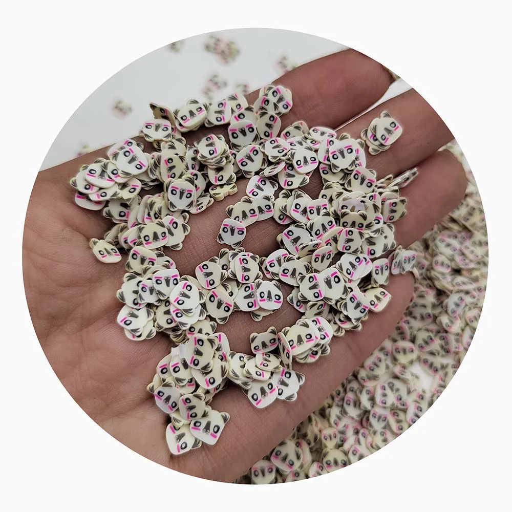 Cute Cartoon Bear Polymer Clay Sprinkle Slice Animal Not Edible For Faux Baking Slime Filling Shaker Card Making