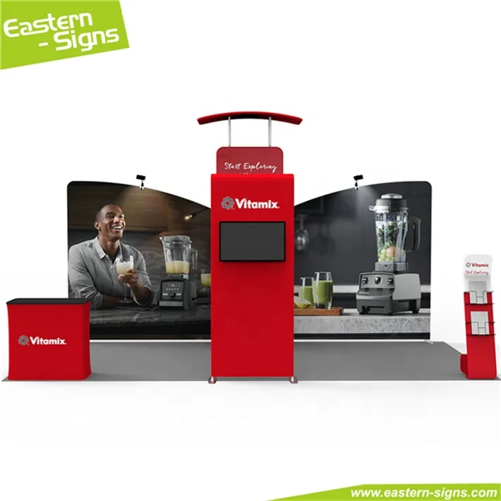 Modern aluminum trade show display quick set up free standing 3x6 exhibition booth and stall