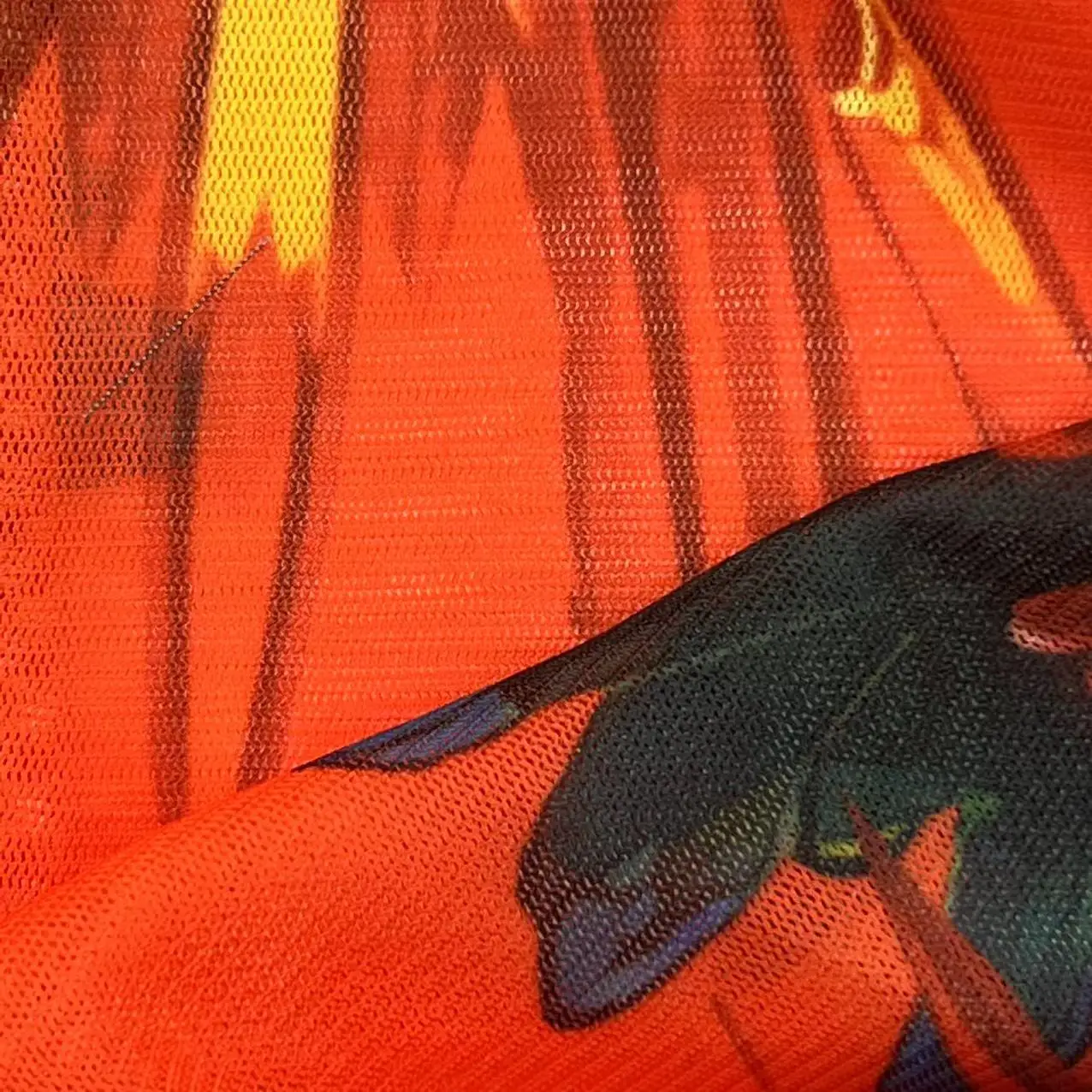 OEM&ODM in stock custom patterns digital print fabric 100%polyester light and breathable Mesh Fabric for Clothing home textiles