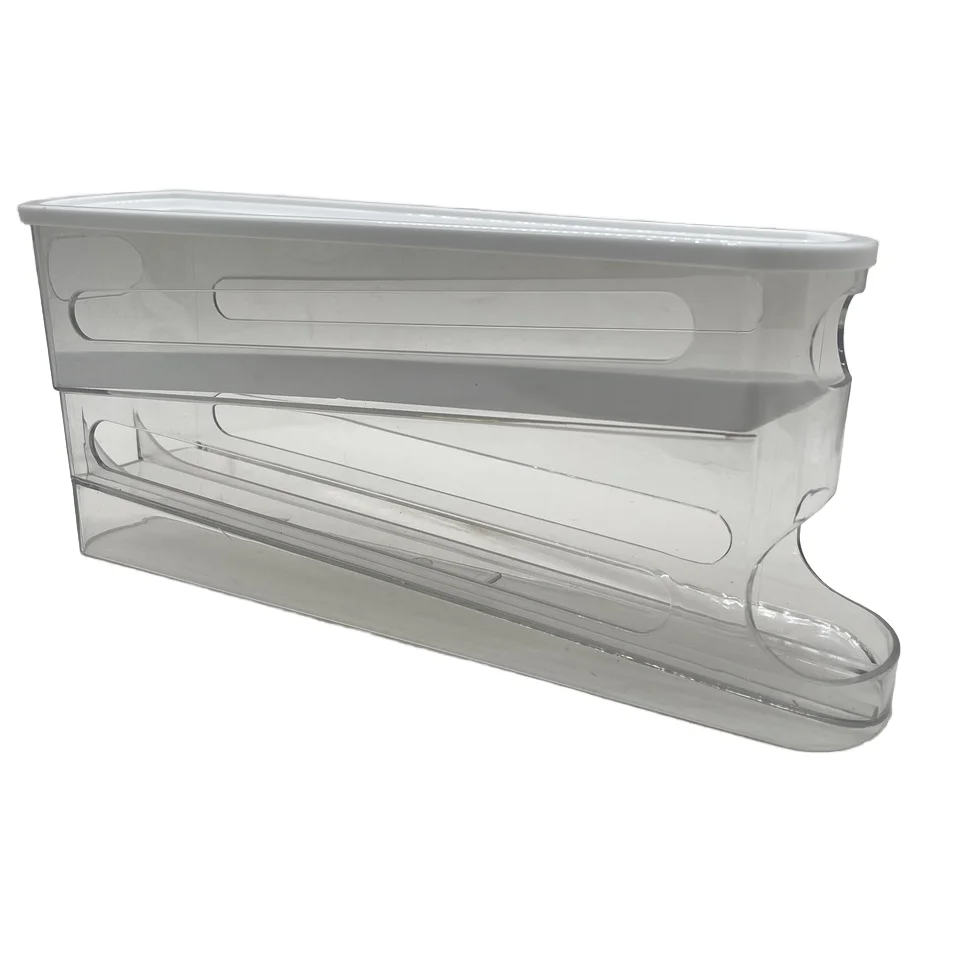 hot sale Egg Storage box Refrigerator Artifact Rack Double-Layer Automatic Egg Roller Holder Kitchen Rolling Box Egg Holder