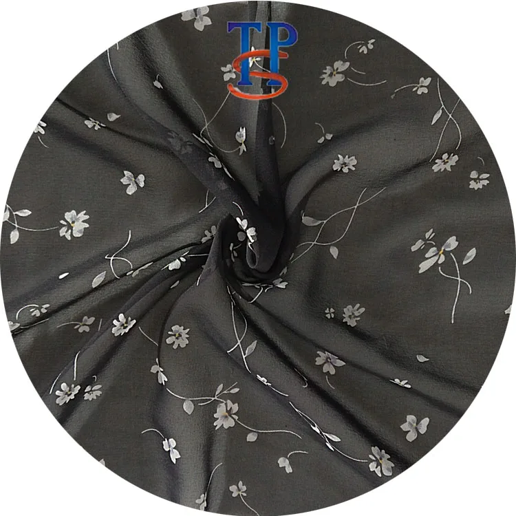 High quality  pure silk  floral fast digital printed chiffon fabric for dress