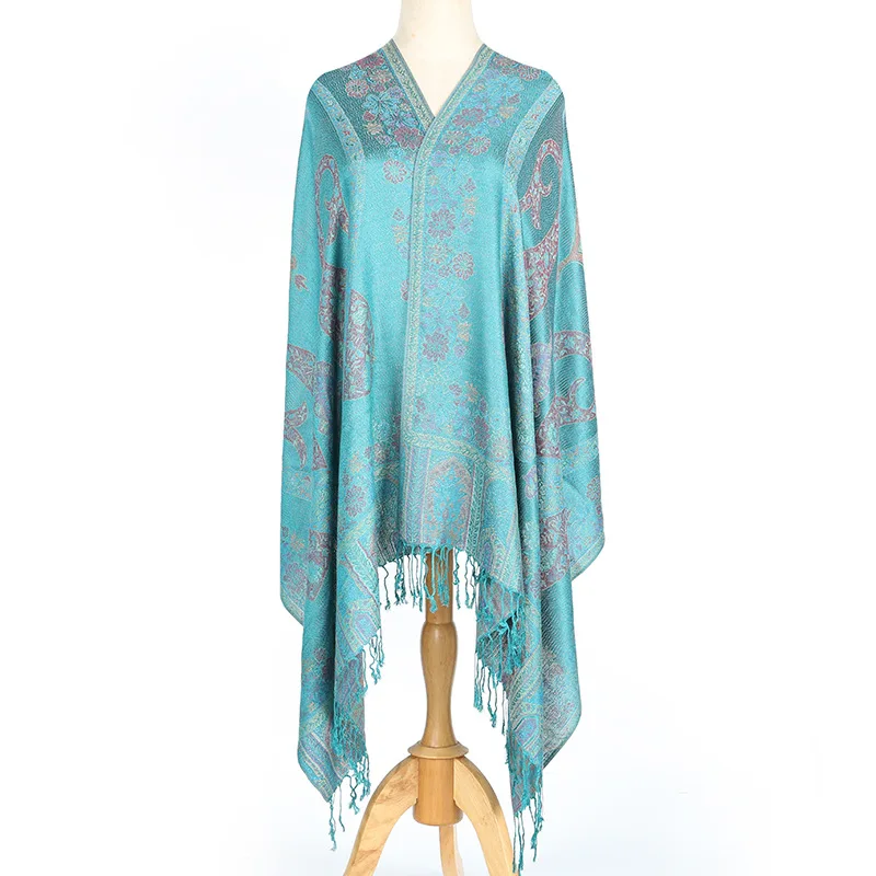 Top Sale Autumn Winter Floral Pattern Classical Pashmina Scarves Ethnic Paisley Jacquard Scarf Pashmina Shawl