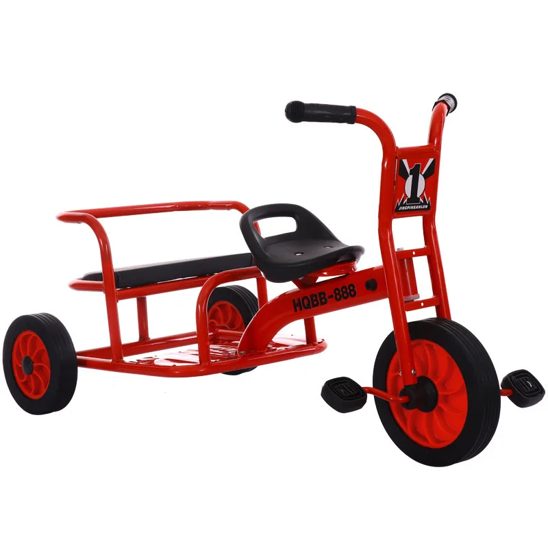 Kindergarten double children tricycle bicycle anti-rollover can be double riding/Outdoor high-carbon steel tricycle for kids
