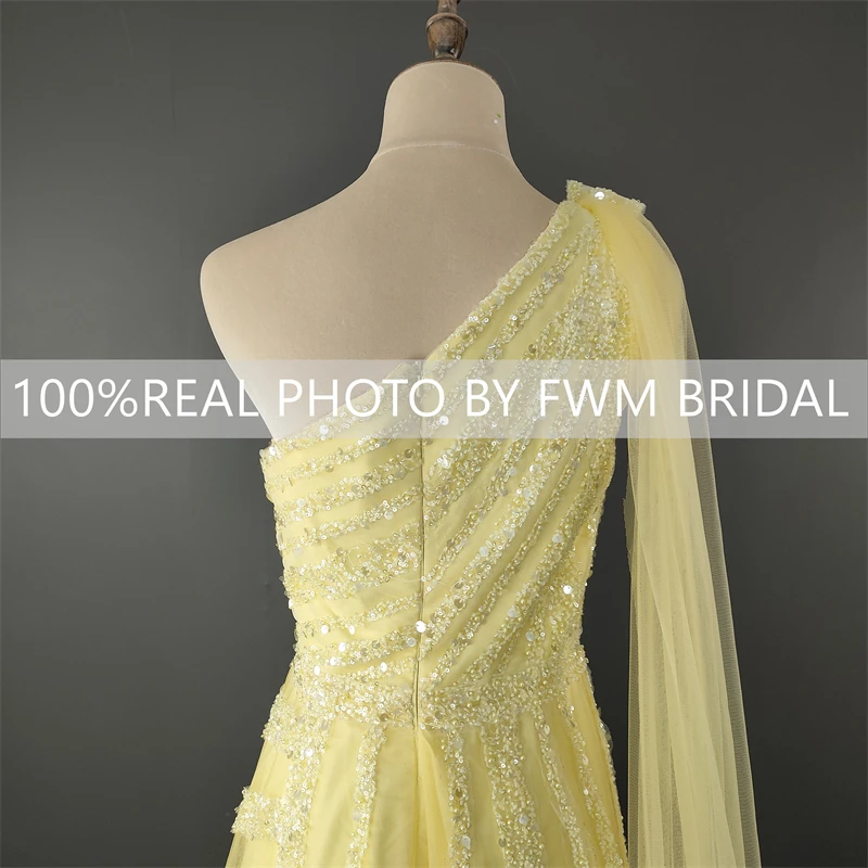 14397# Real Photos Shiny Sequins Split Front Engagement Wedding Gown Birthday Party Dress Plus Size Women Prom Evening Dress