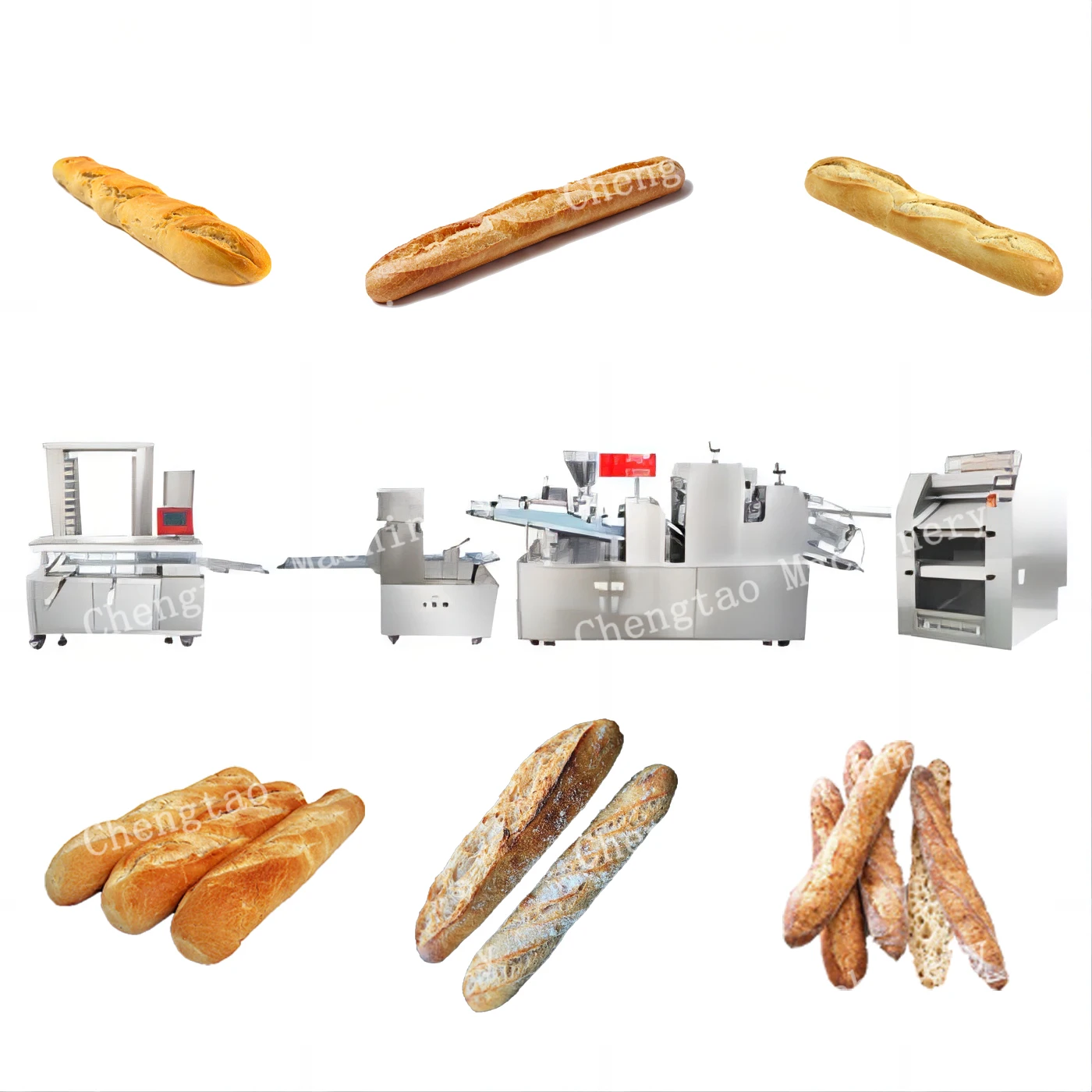 Chengtao Factory Bakery Equipment Fully Automatic Commercial French Bread Loaf Making Machine Baguette Bread Making Line