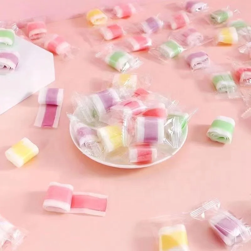 Best Selling Sweets Multi Color Fruit Roll Ups Candy Gummy Candy for Kids Jelly Candy