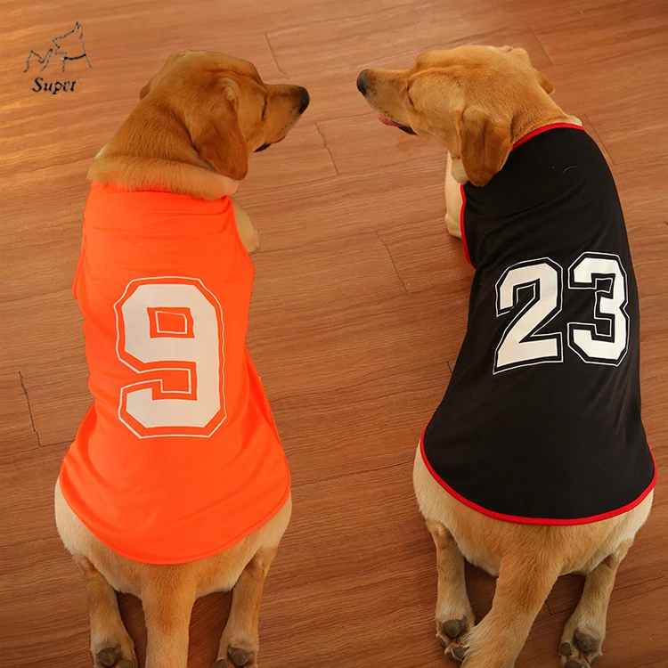 Factory Wholesale T Shirt Comfortable Breathable Cotton Printed Sport Basketball Football Jersey Large Pet Clothes Dog