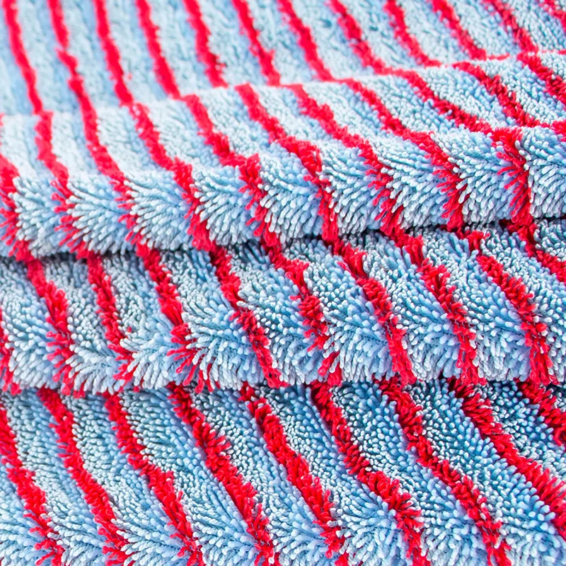 Microfiber Flat Mop Fabric In Roll Great Detergency Twist Pile High Efficiency Green Cleaning Fabric