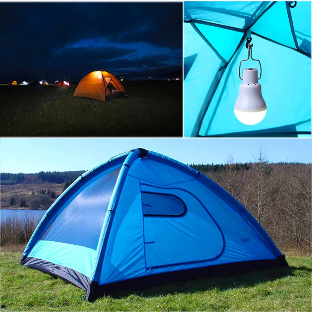 Outdoor Camping Solar Panel Powered Bulb LED Light For Home Indoor