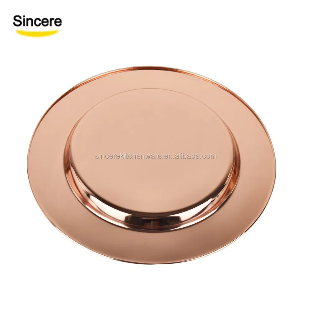 Hot sell stainless steel charger plate rose gold wedding charger plate